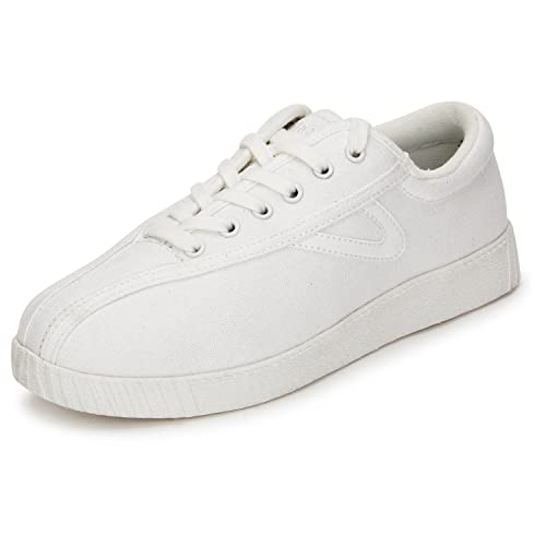 TRETORN Damen Nyliteplus Canvas Sneaker Schnürschuhe Casual Tennisschuhe Klassischer Vintage Stil, Weiß/Weiß von Tretorn