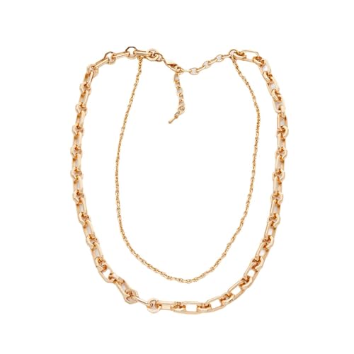 Boho Vintage Choker Halskette mit geometrischem Anhänger Hohl Mehrschichtige Goldkette Schmuck für Frauen Mädchen, Metall Boho Vintage Choker Halskette mit geometrischem Anhänger Hohl Mehrschichtige Goldkette Schmuck für Frauen Mädchen, Metall von TREWQ-US