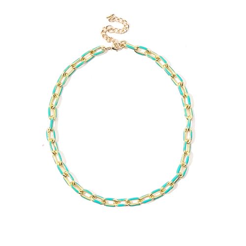 Bunte Schlüsselbeinkette für Damen, zarte Halskette aus galvanisierter Legierung, Büroklammerkette für Teenager-Mädchen, Geschenke für Frauen, Metall Bunte Schlüsselbeinkette für Damen, zarte Halskette aus galvanisierter Legierung, Büroklammerkette für Teenager-Mädchen, Geschenke für Frauen, Metall von TREWQ-US