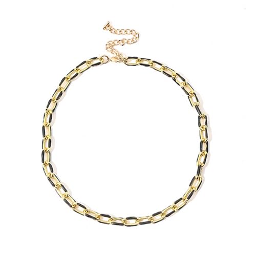 Bunte Schlüsselbeinkette für Damen, zarte Halskette aus galvanisierter Legierung, Büroklammerkette für Teenager-Mädchen, Geschenke für Frauen, Metall Bunte Schlüsselbeinkette für Damen, zarte Halskette aus galvanisierter Legierung, Büroklammerkette für Teenager-Mädchen, Geschenke für Frauen, Metall von TREWQ-US