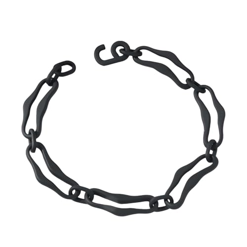 Choker-Halskette aus Acryl, bunt, klobig, Kunstharz, Gliederkette, Schlüsselbeinkette, Schnalle, extra große Halskette für Damen und Mädchen, Schmuck, Schwarz Choker-Halskette aus Acryl, bunt, klobig, Kunstharz, Gliederkette, Schlüsselbeinkette, Schnalle, extra große Halskette für Damen und Mädchen, Schmuck, Schwarz von TREWQ-US