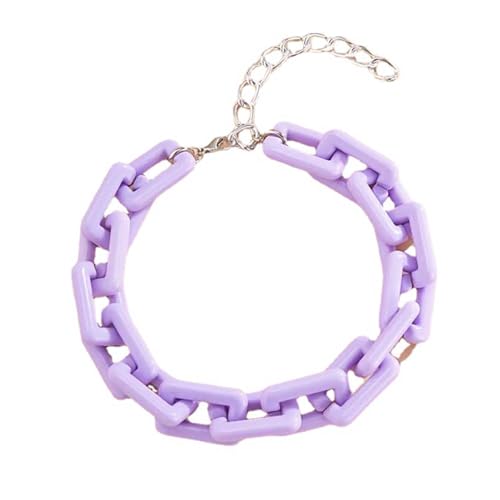 Chunky Fashion Acryl Farbe Perlen Choker Netz Kette Halskette Mode und Minimalistische Damen übertriebene Halskette Lila Chunky Fashion Acryl Farbe Perlen Choker Netz Kette Halskette Mode und Minimalistische Damen übertriebene Halskette Lila von TREWQ-US