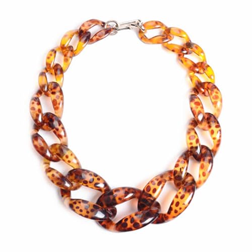 Chunky Fashion Acryl Farbe Perlen Choker Netz Kette Halskette für Frauen Geschenke Mode Lätzchen Kragen Kette Halskette für Frauen A von TREWQ-US