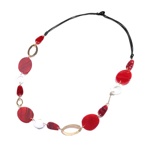 Dicke Acryl Halskette Damen Geometrisches Muster Leichte Acryllegierung Lange Pulloverkette Mode Modeschmuck Rot Dicke Acryl Halskette Damen Geometrisches Muster Leichte Acryllegierung Lange Pulloverkette Mode Modeschmuck Rot von TREWQ-US