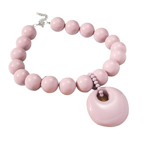 Dicke Acrylperlenkette für Frauen - Großer Anhänger handgefertigt, Acryl von TREWQ-US