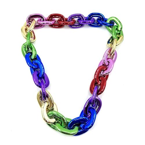 Gothic-Kette für Damen, gedreht, bunt, übertriebene, dicke Herren-Choker-Halskette, Hip-Hop, bunt, 120 cm Gothic-Kette für Damen, gedreht, bunt, übertriebene, dicke Herren-Choker-Halskette, Hip-Hop, bunt, 120 cm von TREWQ-US