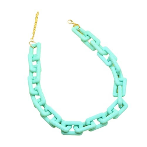 Halskette für Damen, Acrylharz, farbige Halskette, Kunstharz, modische und einfache Halskette, Grün von TREWQ-US