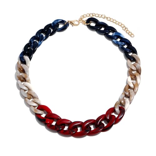 Halskette für Damen, Vintage-Stil, handgefertigt, kubanische Acrylkette, Acryl Halskette für Damen, Vintage-Stil, handgefertigt, kubanische Acrylkette, Acryl von TREWQ-US