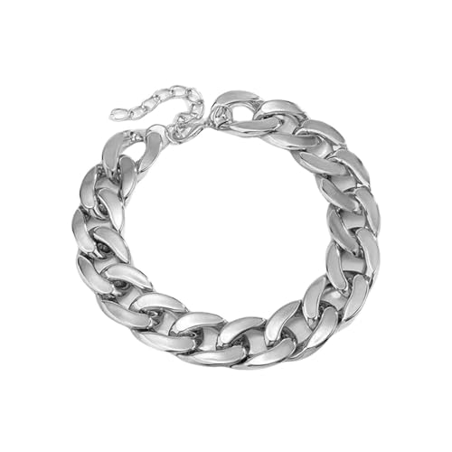 Hip-Hop-Halskette mit Durchbrochenem Kette, Hip-Hop-Choker, Choker-Halskette, goldfarben, silberfarben, für Damen und Herren, Kunststoff Hip-Hop-Halskette mit Durchbrochenem Kette, Hip-Hop-Choker, Choker-Halskette, goldfarben, silberfarben, für Damen und Herren, Kunststoff von TREWQ-US