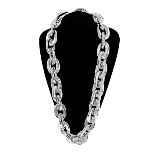 Hip-Hop-Kette für Rapper, Hip-Hop-Kostüm, Goldkette für Herren und Damen, 70-120 cm, Kostüm-Zubehör, Gold, 80cm, Kunststoff Hip-Hop-Kette für Rapper, Hip-Hop-Kostüm, Goldkette für Herren und Damen, 70-120 cm, Kostüm-Zubehör, Gold, 80cm, Kunststoff von TREWQ-US