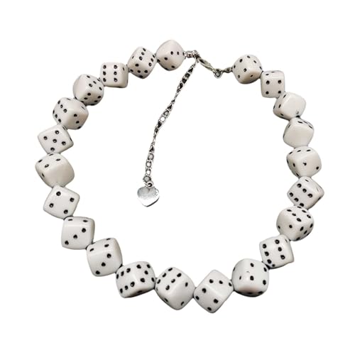 Kreativer Punk-Choker-Halskette aus Acryl, Choker, einfach, dehnbar, Modeschmuck, Geschenk für Frauen, frittiertes Weiß Kreativer Punk-Choker-Halskette aus Acryl, Choker, einfach, dehnbar, Modeschmuck, Geschenk für Frauen, frittiertes Weiß von TREWQ-US