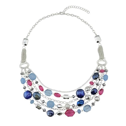 Mehrschichtige Boho-Halskette mit Acrylperlen und Glasperlen, afrikanisches Ethno-Halsketten-Set für Frauen von TREWQ-US