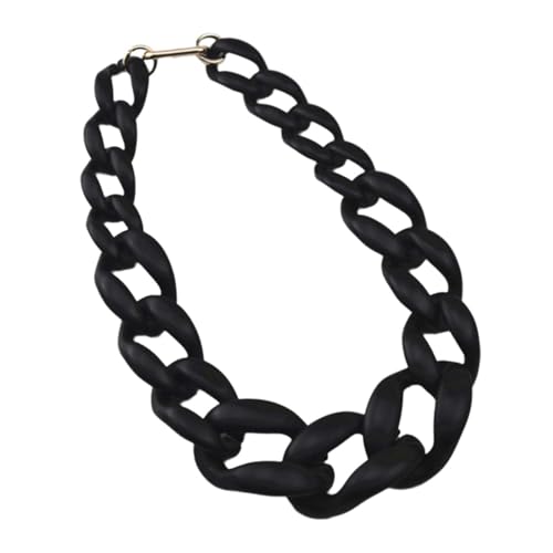 Schwarze Punk Hip Hop Mode Acryl Gliederkette Halskette Rock Gothic Chunky Kunststoff Choker Halsband Halskette für Frauen Accessoires Schwarz Schwarze Punk Hip Hop Mode Acryl Gliederkette Halskette Rock Gothic Chunky Kunststoff Choker Halsband Halskette für Frauen Accessoires Schwarz von TREWQ-US