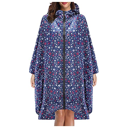 Regenponcho Damen Wasserdicht Radfahren Regen Poncho Portable Leichte Regenjacke Mit Kapuze Fahrrad Compact Regen Cape Wiederverwendbare Unisex für Backpacking Camping Outdoors (Violett, One size) von TRFPLOOC