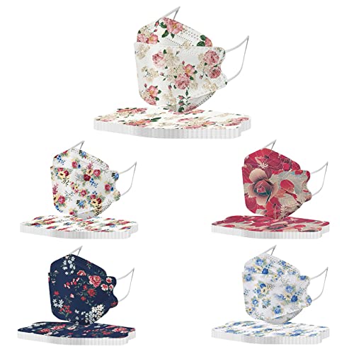 TRFPLOOC 50 Stück Mundschutz Erwachsene mehrschichtig Schutz Mäske mit Motiv Mundschutz Multifunktionstuch Mund und Nasenschutz Bandana Half Face Halstuch für Damen Herren (E01, One Size) von TRFPLOOC