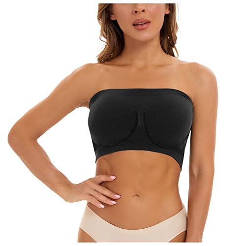 Sport Bh Nahtloser Bandeau-BH Trägerlos atmungsaktiv Dehnbar Ungepolsterte Unterwäsche Büstenhalter Damen Sport-BH Unterwäsche Atmungsaktiver Schlaf Yoga Baumwoll-BH von TRFPLOOC