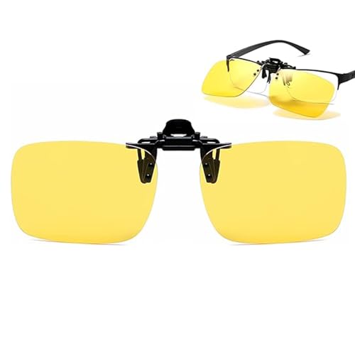 TRHDFW Clip-On-Nachtfahrbrille – polarisierte, blendfreie Klapp-Sonnenbrille für verschreibungspflichtige Nachtfahrten von TRHDFW