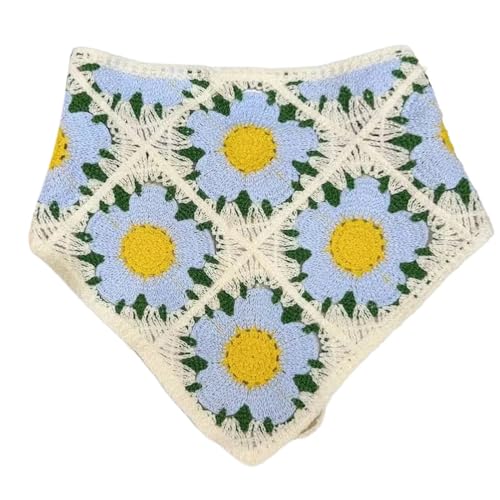 Häkelhaartuch, Haarband für Damen und Mädchen, Dreieckskopftuch, Blume, Kopftuch, Stirnband, Blumen-Kopfwickel Häkelhaartuch, Haarband für Damen und Mädchen, Dreieckskopftuch, Blume, Kopftuch, Stirnband, Blumen-Kopfwickel von TRHEEE