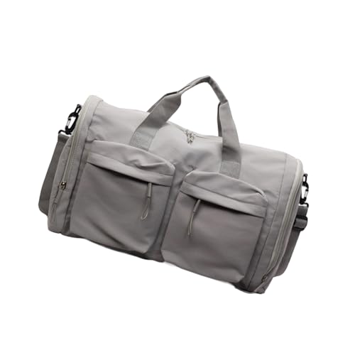 Kompakte, faltbare Tasche, große Kapazität, Umhängetasche, Crossbody-Tasche mit verstärktem Griff, für Reisen und Outdoor, geräumiger Innenraum, Oxford-Stoff, grau, Mass Beauty Kompakte, faltbare Tasche, große Kapazität, Umhängetasche, Crossbody-Tasche mit verstärktem Griff, für Reisen und Outdoor, geräumiger Innenraum, Oxford-Stoff, grau, Mass Beauty von TRHEEE