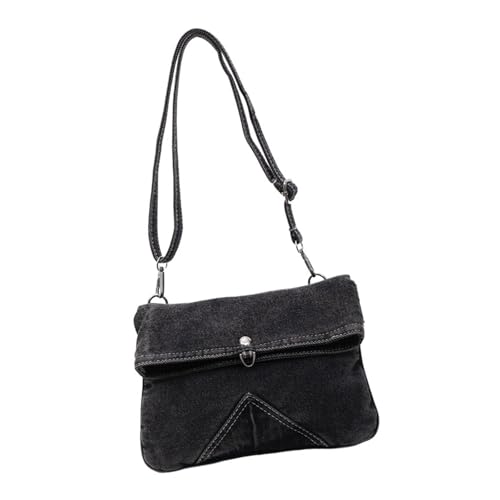 Lässige Unisex-Jeans-Kuriertasche, praktische Konstruktion, mehrere Innentaschen für Reisen, den täglichen Gebrauch, geräumige Jeans-Tasche, Schwarz , One Size Lässige Unisex-Jeans-Kuriertasche, praktische Konstruktion, mehrere Innentaschen für Reisen, den täglichen Gebrauch, geräumige Jeans-Tasche, Schwarz , One Size von TRHEEE