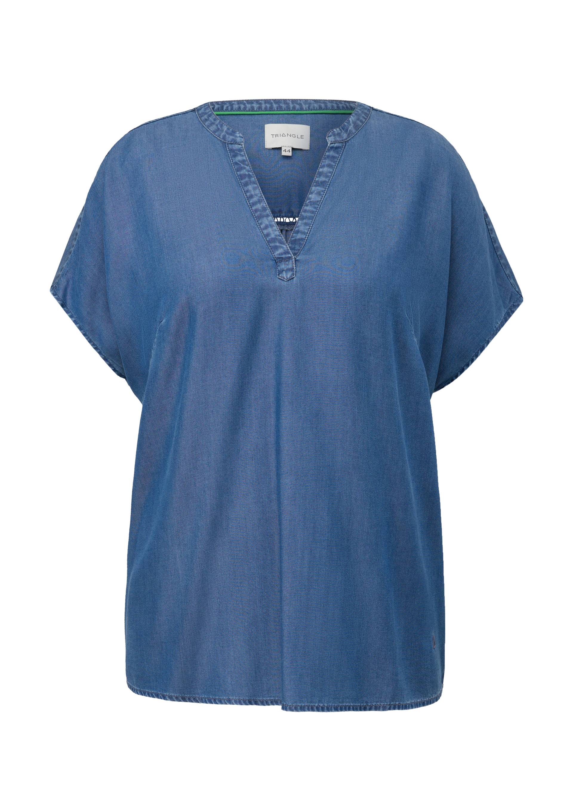 s.Oliver - Denim Bluse mit Rücken-Detail, Damen, blau von s.Oliver