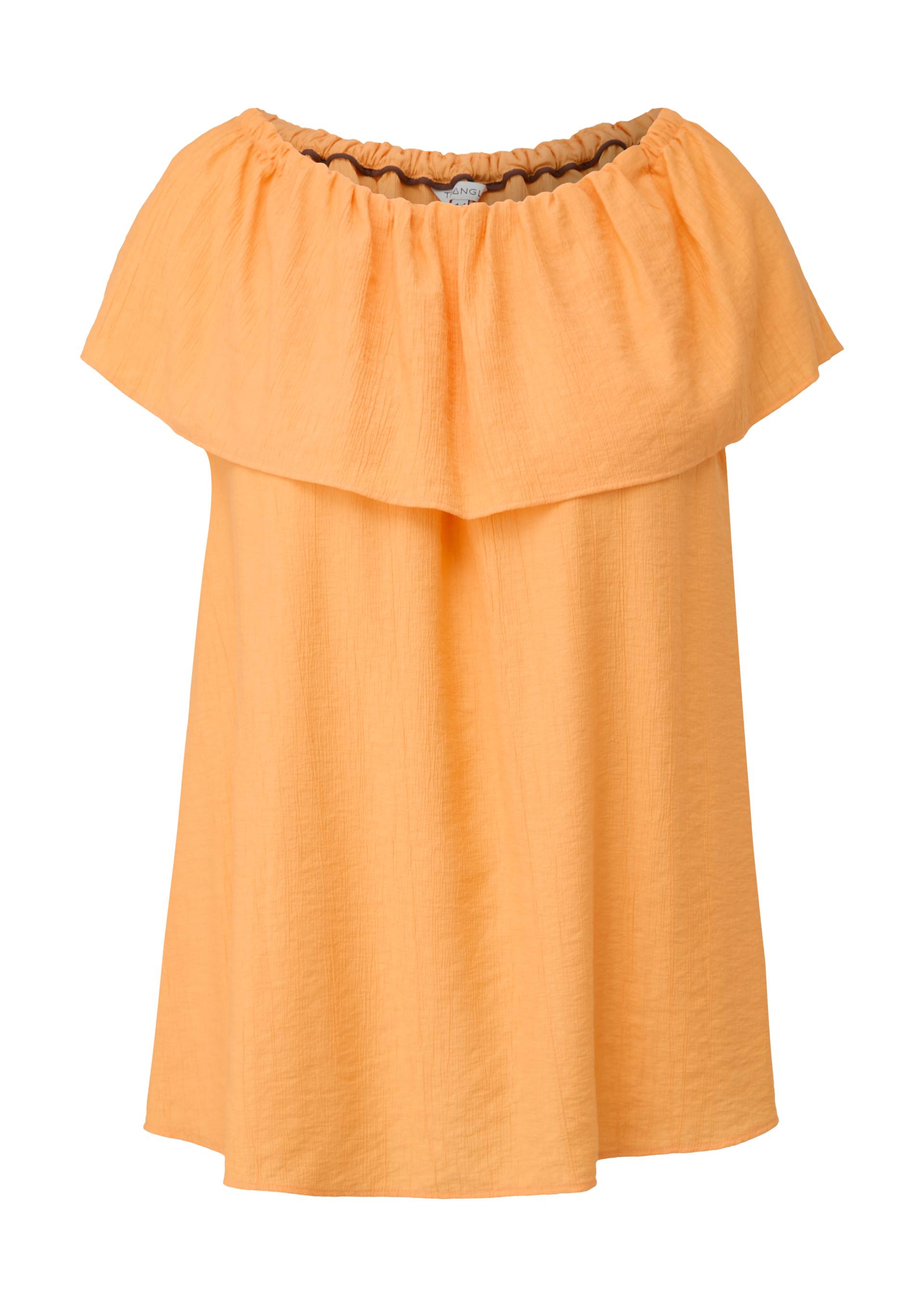 s.Oliver - Crinkle-Bluse mit Carmenausschnitt, Damen, Orange von s.Oliver
