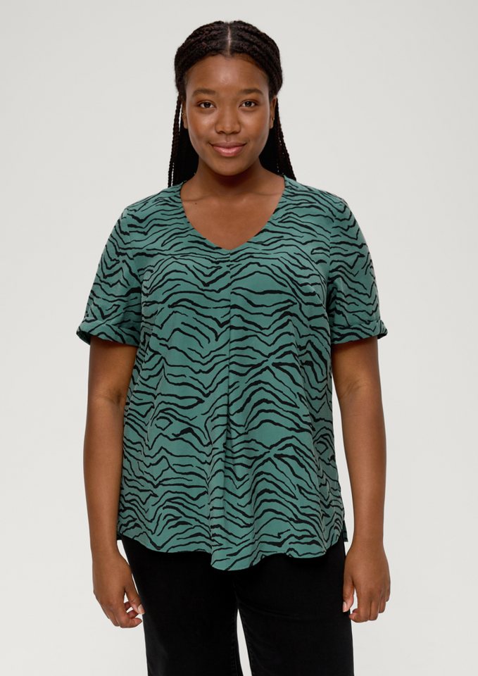 TRIANGLE Kurzarmbluse Weiche Bluse aus Modalmix von TRIANGLE