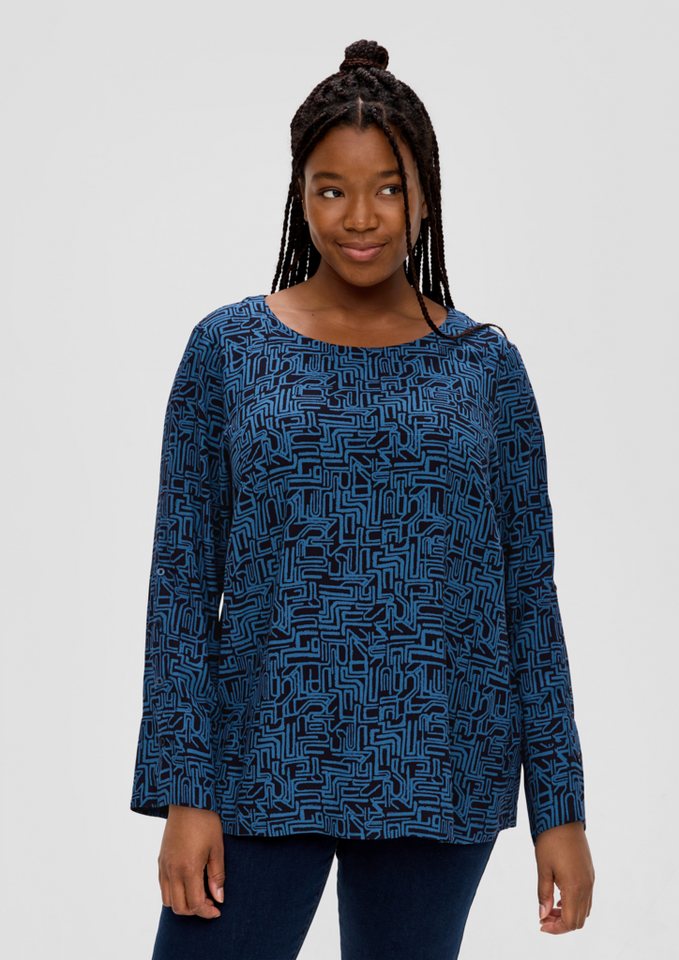 TRIANGLE Langarmbluse Crêpe-Bluse aus Viskose von TRIANGLE