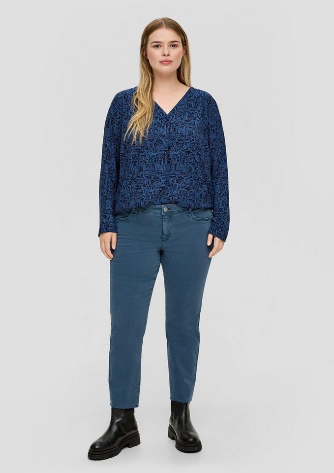 TRIANGLE Stoffhose Jeans Slim / Mid Rise Label-Patch von TRIANGLE