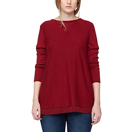 TRIANGLE - s.Oliver Damen Pullover 18.510.61.5880, Einfarbig, Gr. 46, Rot (red 3874) von TRIANGLE