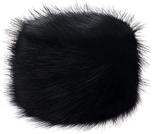 TRIFOLIUM Frauen Wintermütze - Warm & Stilvoll, Russisch-Kosaken-Look Schwarz Lang Künstlich Fabrikschild M (HT6386-M-BK-Fox) von TRIFOLIUM