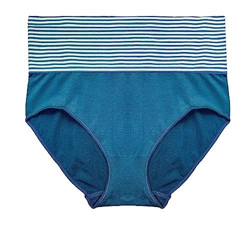 TRIFOLIUM Damen Unterwäsche mit voller Abdeckung hoch geschnittene Kompressions-Slips Bauchkontroll-Slips (Blau DE 34-36 Fabriketikett M (9006-M-BL) von TRIFOLIUM