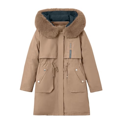 Dicke Warme Winterjacke Damen Elegant Einfarbige Parka Jacke Große Größen Winterparka 2023 Mantel Übergangsjacke Wintermantel mit Kapuze Langarm Damenjacke Winter Kapuzenjacke Outdoorjacke 6XL von TRIGLICOLEUM