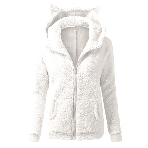 Fleecejacke Damen Winter Teddyjacke Wintermantel Reißverschluss Sweatjacke mit Kapuze Winterjacke Warme Plüschjacke Einfarbig Teddyfleece Jacke Große Größen Teddy Mantel meine bestellungen anzeigen von TRIGLICOLEUM