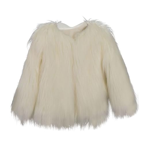 Kurz Pelzmantel Damen Warme Flauschig Winterjacke Langarm V-Ausschnitt Pelzjacke Mädchen Kunstpelze Mantel Einfarbig Kunstfell Jacke Winter Felljacke Übergangsjacke Wintermantel Fellmantel 4XL von TRIGLICOLEUM