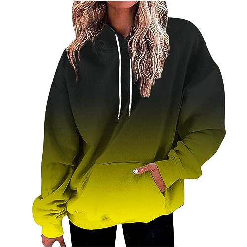 Meine bestellungen anzeigen Hoodie Damen Oversize Kapuzenpullover Farbverlauf Pullover Sweatshirt mit Kapuze Langarm Winter Mode Oberteile Casual Sportshirt Kordelzug Langarmshirt Streetwear Shirt von TRIGLICOLEUM