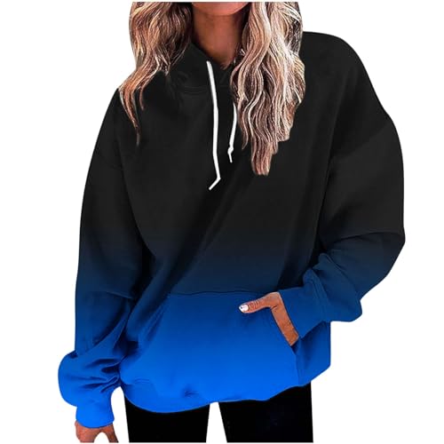 Meine bestellungen anzeigen Hoodie Damen Oversize Kapuzenpullover Farbverlauf Pullover Sweatshirt mit Kapuze Langarm Winter Mode Oberteile Casual Sportshirt Kordelzug Langarmshirt Streetwear Shirt von TRIGLICOLEUM