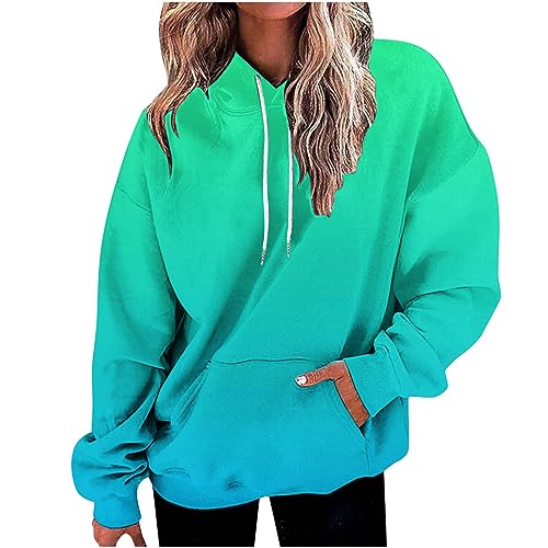 Meine bestellungen anzeigen Hoodie Damen Oversize Kapuzenpullover Farbverlauf Pullover Sweatshirt mit Kapuze Langarm Winter Mode Oberteile Casual Sportshirt Kordelzug Langarmshirt Streetwear Shirt von TRIGLICOLEUM
