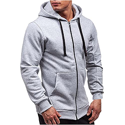 Meine bestellungen anzeigen Sweatjacke Herren Kapuzenjacke Hoodie Jacke mit Reißverschluss Einfarbig Sportjacke Kapuze Sweatshirt Kordelzug Herbst Winter Kapuzenpullover Leichte Mantel Männer von TRIGLICOLEUM