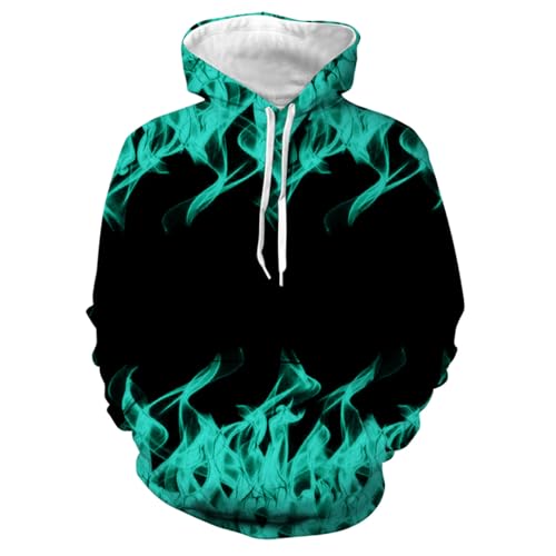 Modische Hoodies & Sweatshirts für Herren Kapuzenpullover 3D Feuerdruck Hoodie Winter Pullover mit Kapuze Langarmshirt Hoody Oberteile Langarm Kapuzenpulli Kordelzug Taschen Geschenk für Männer von TRIGLICOLEUM