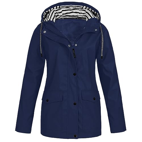 Regenjacke Damen Leichte Übergangsjacke Wasserdicht Atmungsaktiv Regenmantel mit Kapuze Fahrradjacke Regenjacken Wanderjacke Outdoor Jacke Radjacke Regenponcho Softshelljacke (erhältlich In Übergröße) von TRIGLICOLEUM