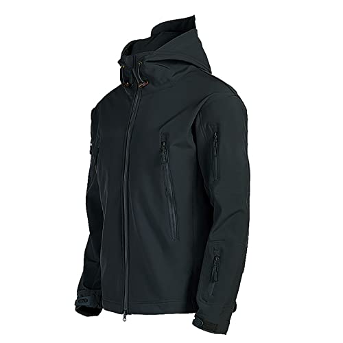 Regenjacke Herren Wasserdicht Atmungsaktiv Outdoorjacke Herbst Winter Übergangsjacke Leichte Jacke mit Kapuze Gefütterte Regenmantel Windbreaker Wanderjacke Softshelljacke zum Wandern Treking Fahrrad von TRIGLICOLEUM