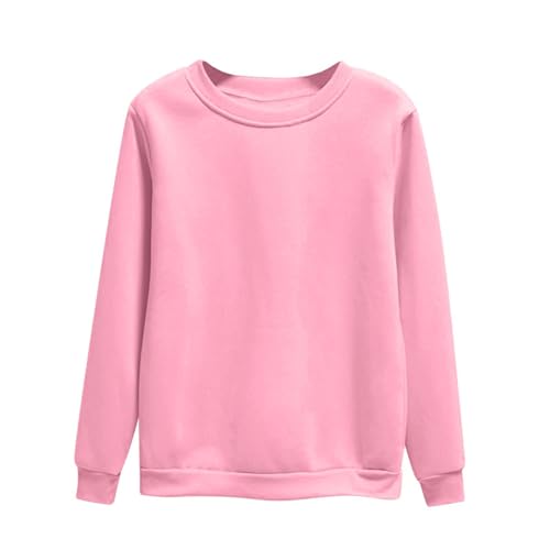 Sweatshirt Damen Einfarbig Pullover Weihnachtspullover Langarm Baumwolle Langarmshirt Rundhals Pulli Tops Herbst Winter Frauen Elegant Oberteil Streetwear Basic Sweatshirts ohne Kapuze Sweater von TRIGLICOLEUM