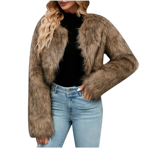 TRIGLICOLEUM Pelzmantel Damen Modische Einfarbig Kurz Kunstpelze Jacke Kunstfell Mantel Kuschelig Fellmantel Dicke Warme Winterjacke Winter Pelzjacke Langarm Wintermantel Felljacke Übergangsjacke TRIGLICOLEUM Pelzmantel Damen Modische Einfarbig Kurz Kunstpelze Jacke Kunstfell Mantel Kuschelig Fellmantel Dicke Warme Winterjacke Winter Pelzjacke Langarm Wintermantel Felljacke Übergangsjacke von TRIGLICOLEUM