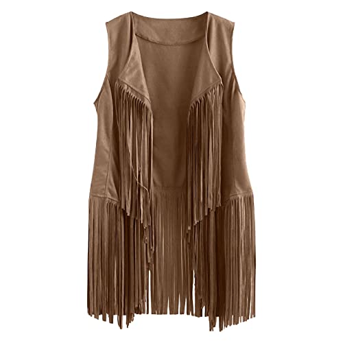 TRIGLIKOLEUM Damen Wildleder Weste Mit Fransen Ethnischen Stil Ärmellose Vest Jacke Große Größen Fransenweste Mantel mit Quasten Herbstjacke Lose Einfarbige Übergangsjacke Mittellange Strickjacke TRIGLIKOLEUM Damen Wildleder Weste Mit Fransen Ethnischen Stil Ärmellose Vest Jacke Große Größen Fransenweste Mantel mit Quasten Herbstjacke Lose Einfarbige Übergangsjacke Mittellange Strickjacke von TRIGLICOLEUM