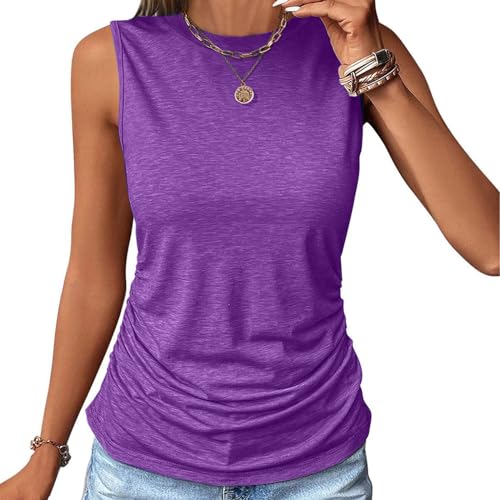 Tank Top Damen Ärmellos Ruched Oberteile Große Größen Blusentop Sommer Rundhals Tanktop Casual T Shirt Basic Stretch Tops Baumwolle Vest Top Einfarbig Bluse Lockere Passform Tanktops Frauen Sommertops Tank Top Damen Ärmellos Ruched Oberteile Große Größen Blusentop Sommer Rundhals Tanktop Casual T Shirt Basic Stretch Tops Baumwolle Vest Top Einfarbig Bluse Lockere Passform Tanktops Frauen Sommertops von TRIGLICOLEUM