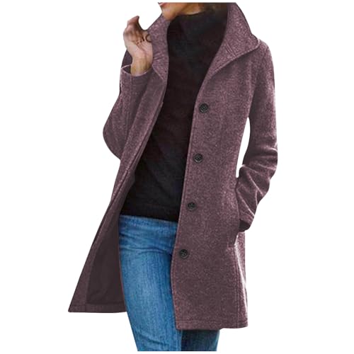 Wintermantel Damen Elegant Wollmantel Lang Trenchcoat Langarm Revers Winterjacke Windbreaker Einreihe Strickjacke Jacke Einfarbig Winter Übergangsjacke Warme Wolljacke Mantel Windjacke Große Größen Wintermantel Damen Elegant Wollmantel Lang Trenchcoat Langarm Revers Winterjacke Windbreaker Einreihe Strickjacke Jacke Einfarbig Winter Übergangsjacke Warme Wolljacke Mantel Windjacke Große Größen von TRIGLICOLEUM