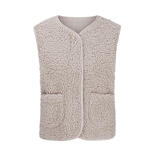 black friday angebote 2024 Teddy Weste Damen Ärmellos Teddyfleece Jacke Fleece Winterweste Winter Warme Fleeceweste Kurz Teddyjacke Westen Damenwesten Casual Übergangsjacke Mantel Leicht Plüschweste von TRIGLICOLEUM