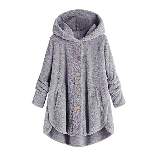 meine bestellungen anzeigen Fleecejacke Damen Katzenohr Plüschjacke Winter Teddyjacke Teddyfleece Wintermantel Oversize Hoodie Jacke Warm Kapuzenpullover Einfarbige Winterjacke Mantel Große Größen von TRIGLICOLEUM