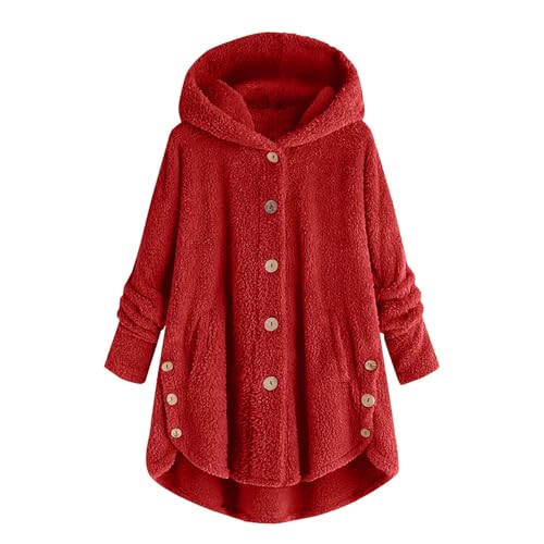 meine bestellungen anzeigen Fleecejacke Damen Katzenohr Plüschjacke Winter Teddyjacke Teddyfleece Wintermantel Oversize Hoodie Jacke Warm Kapuzenpullover Einfarbige Winterjacke Mantel Große Größen von TRIGLICOLEUM